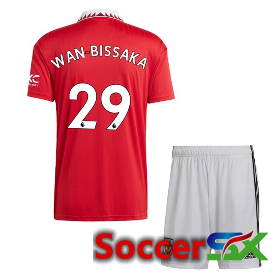 Manchester United (WAN-BISSAKA 29) Kids Home Jersey 2022/2023