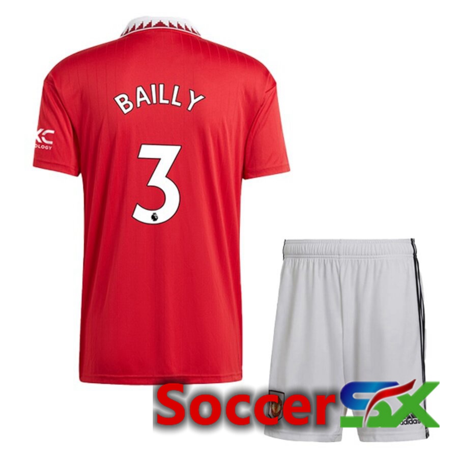 Manchester United (BAILLY 3) Kids Home Jersey 2022/2023