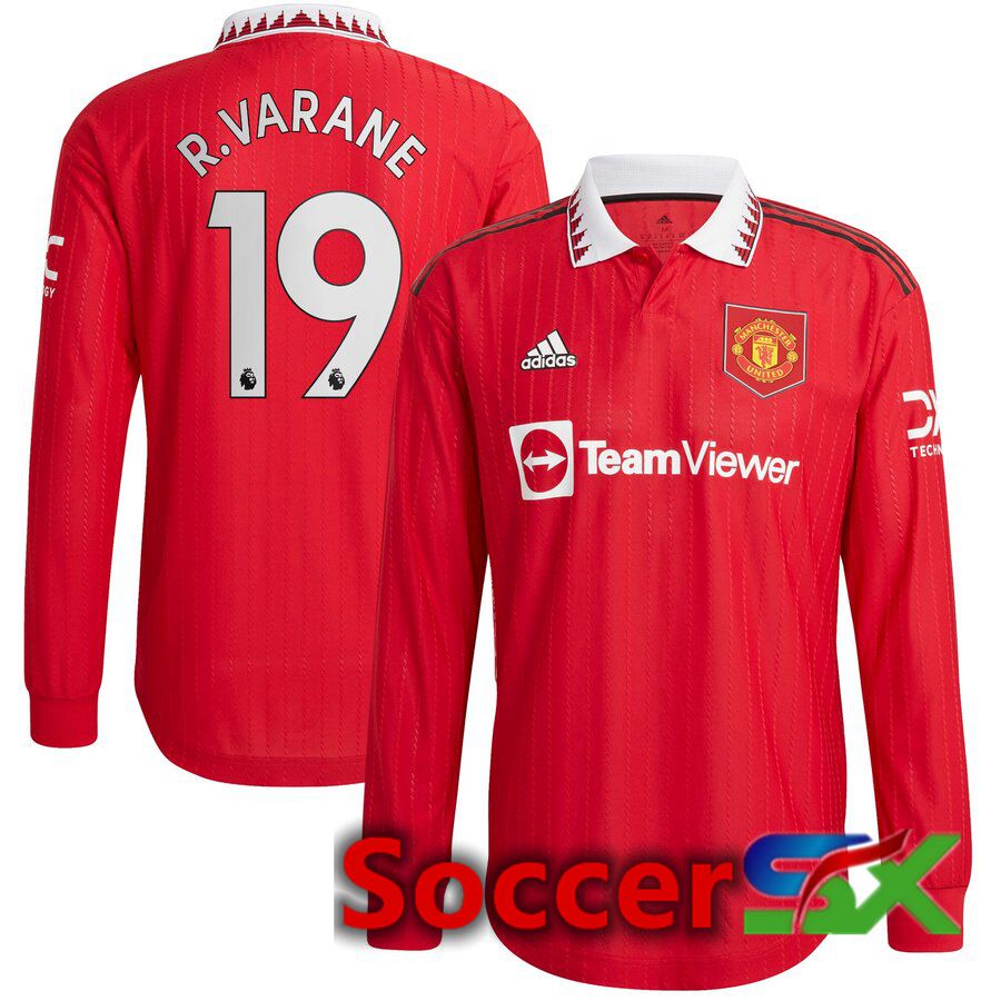 Manchester United (R. VARANE 19) Home Jersey Long sleeve 2022/2023