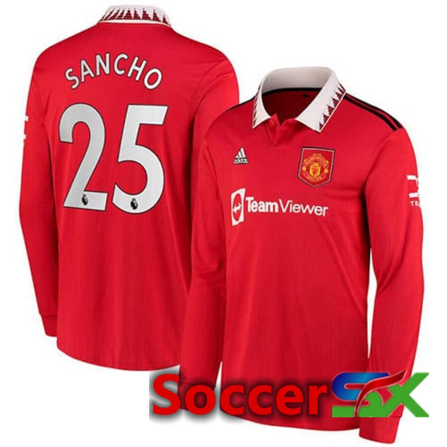 Manchester United (SANCHO 25) Home Jersey Long sleeve 2022/2023