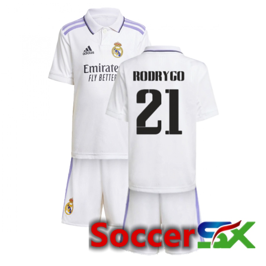 Real Madrid (Rodrygo 21) Kids Home Jersey 2022/2023
