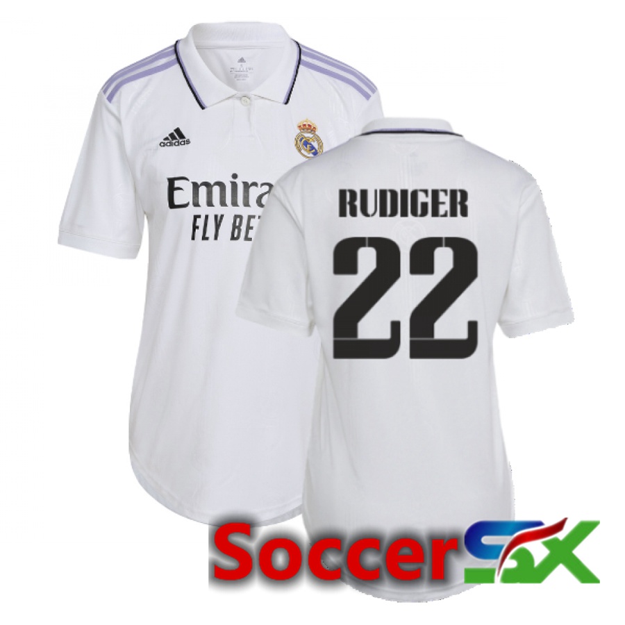 Real Madrid (Rudiger 22) Womens Home Jersey 2022/2023