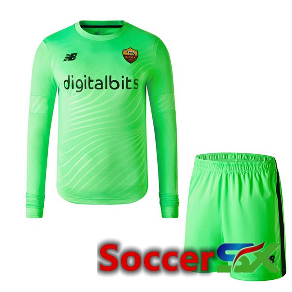 AS Monaco Kids Jersey Goalkeeper Long Sleeve Green 2022/2023