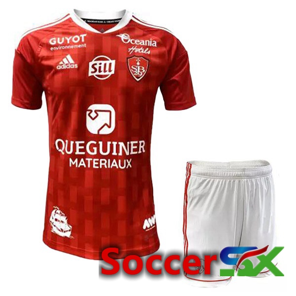 Stade Brestois Kids Home Jersey Red 2022/2023