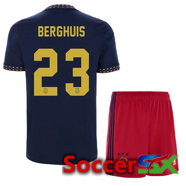 AFC Ajax (Berghuis 23) Kids Away Jersey Black 2022/2023