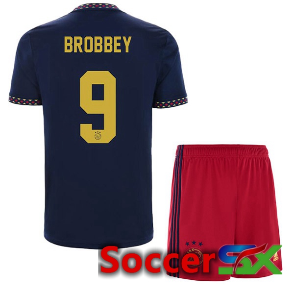 AFC Ajax (Brobbey 9) Kids Away Jersey Black 2022/2023