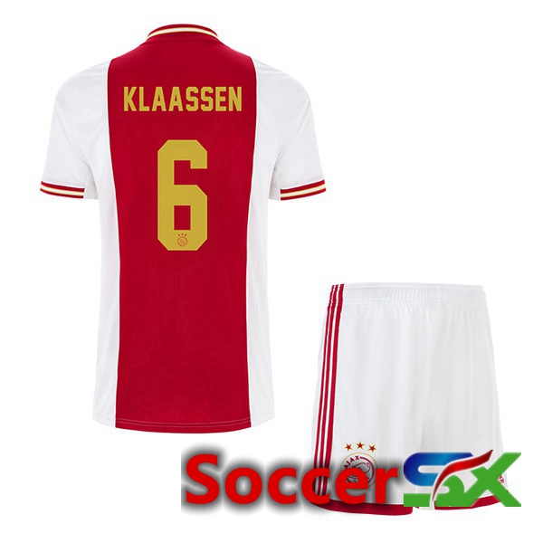 AFC Ajax (Klaassen 6) Kids Home Jersey White Red 2022 2023