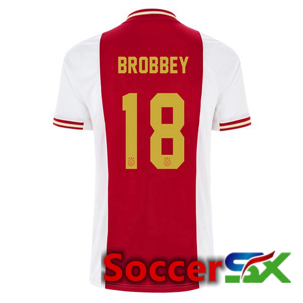 AFC Ajax (Brobbey 18) Home Jersey White Red 2022 2023