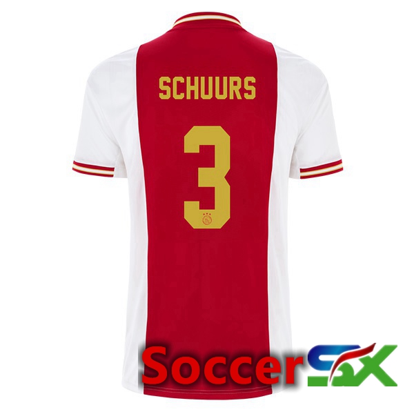 AFC Ajax (Schuurs 3) Home Jersey White Red 2022 2023