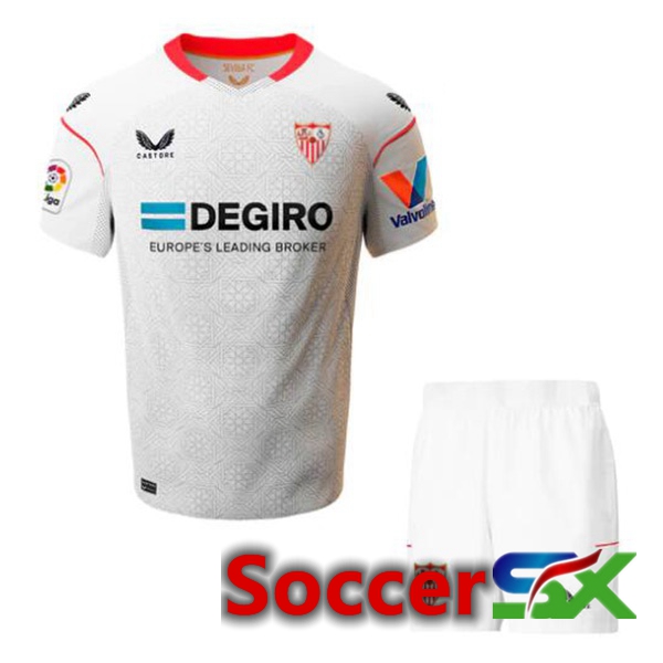 Sevilla FC Kids Home Jersey White 2022 2023