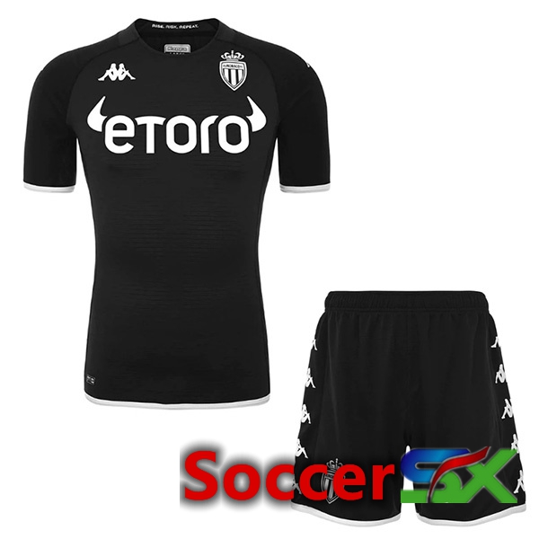 AS Monaco Kids Away Jersey Black 2022/2023