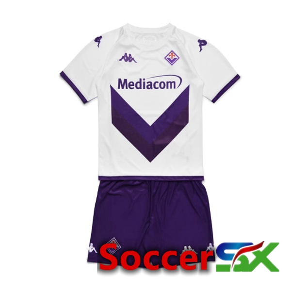 ACF Fiorentina Kids Away Jersey White 2022/2023