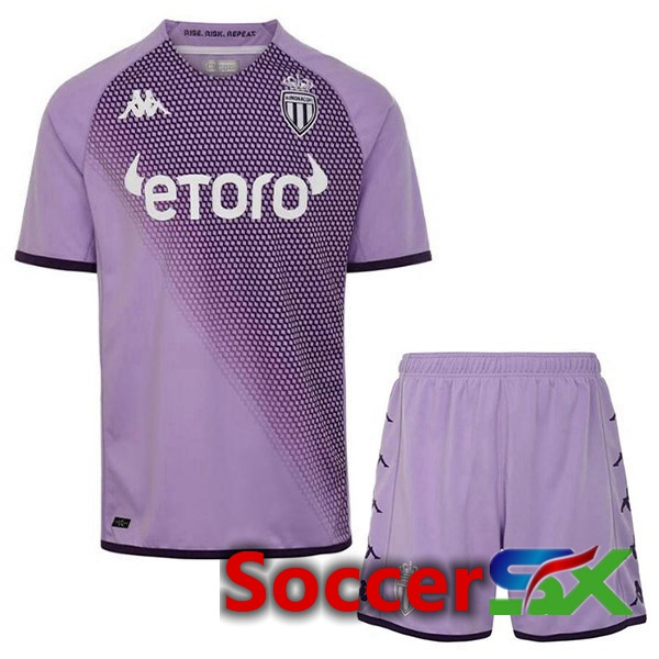 AS Monaco Kids Third Jersey Purple 2022/2023