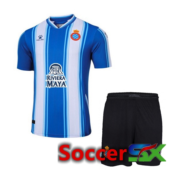 FC RCD Espanyol Kids Home Jersey Blue 2022 2023