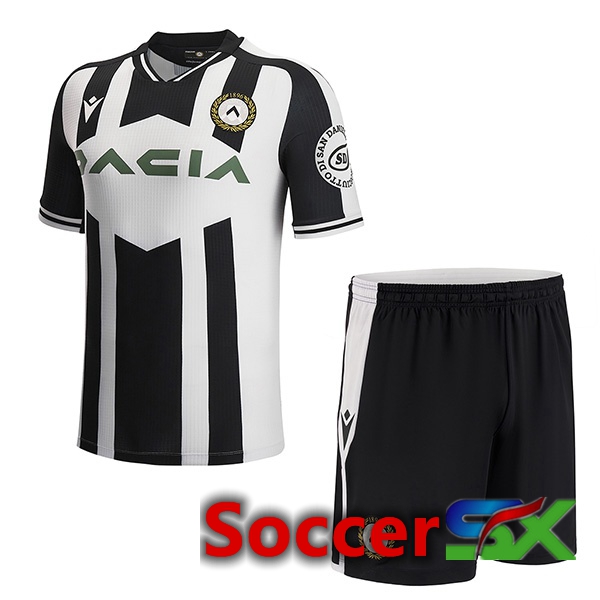 Udinese Calcio Kids Home Jersey Black White 2022/2023