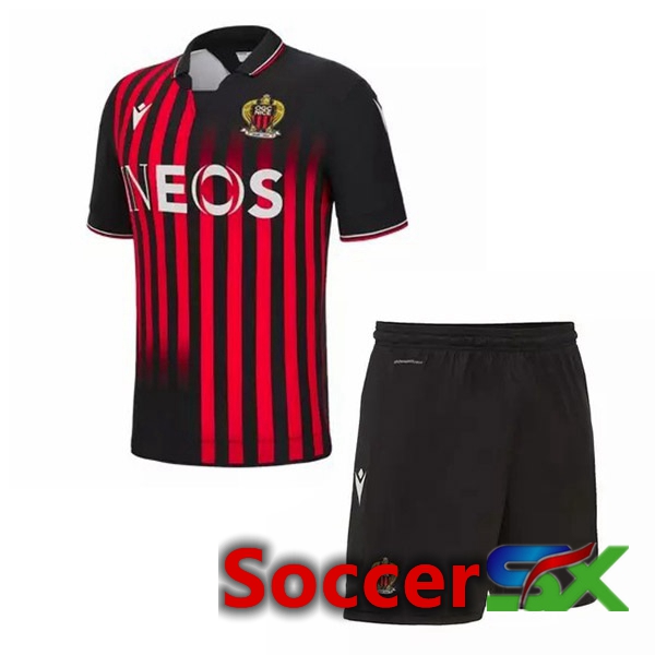 OGC Nice Kids Home Jersey Red Black 2022/2023