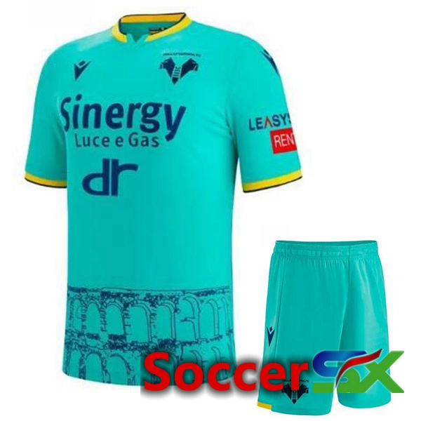 Hellas Verone Kids Third Jersey Green 2022/2023