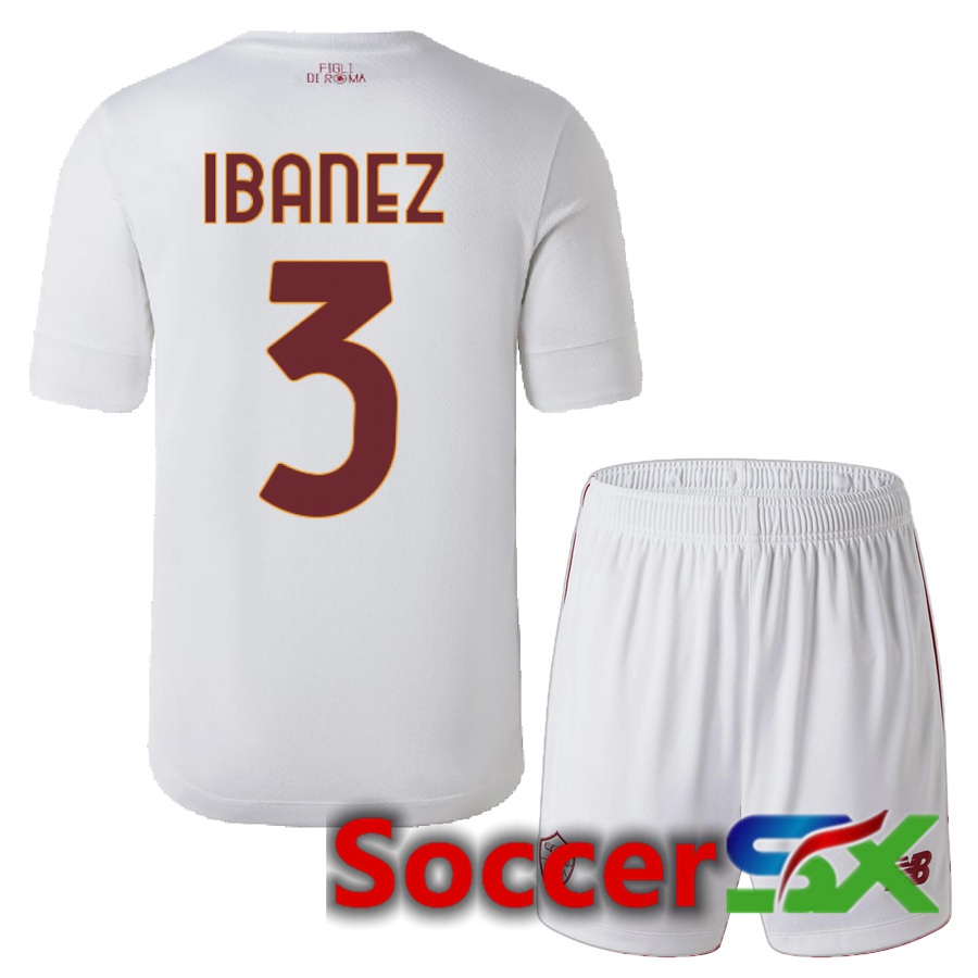 AS Roma (Ibanez 3) Kids Away Jersey 2022/2023