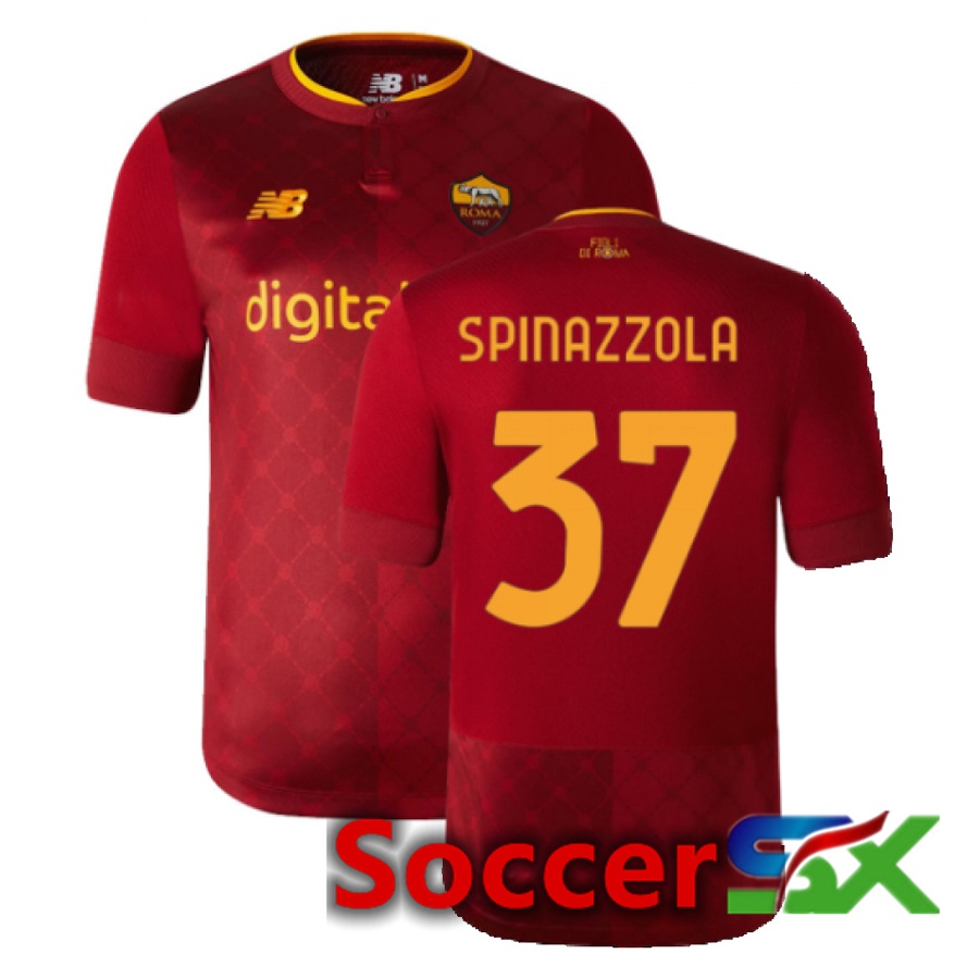 AS Roma (Spinazzola 37) Home Jersey 2022/2023