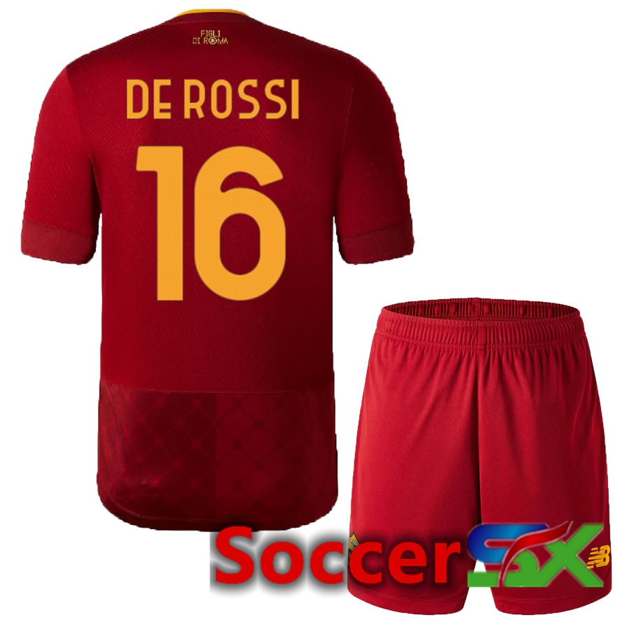 AS Roma (De Rossi 16) Kids Home Jersey 2022/2023