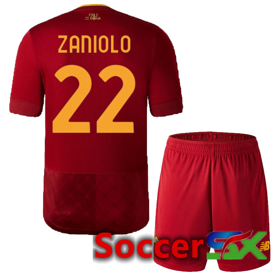 AS Roma (Zaniolo 22) Kids Home Jersey 2022/2023