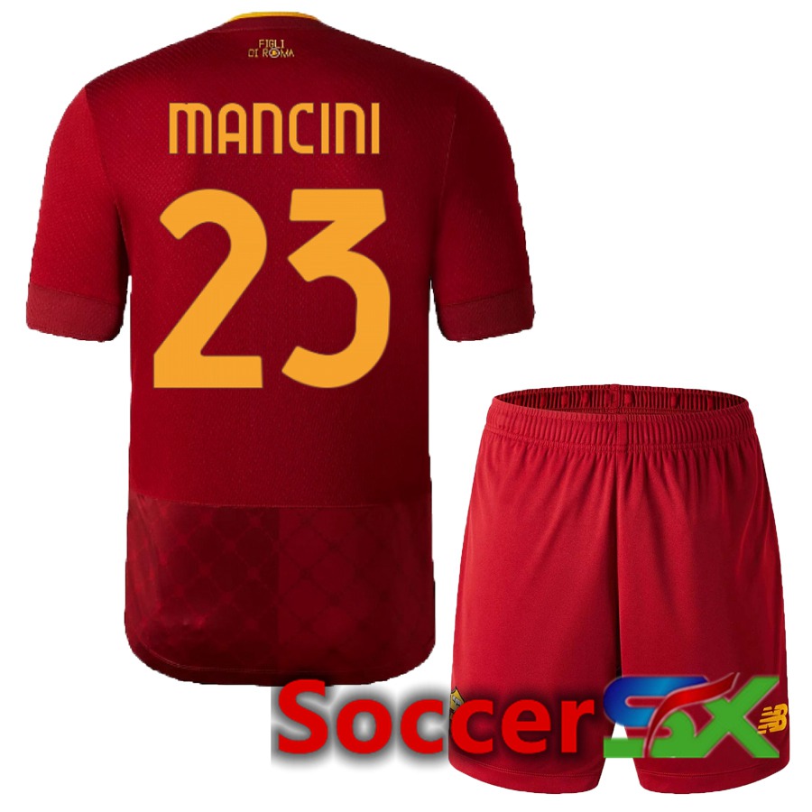 AS Roma (Mancini 23) Kids Home Jersey 2022/2023