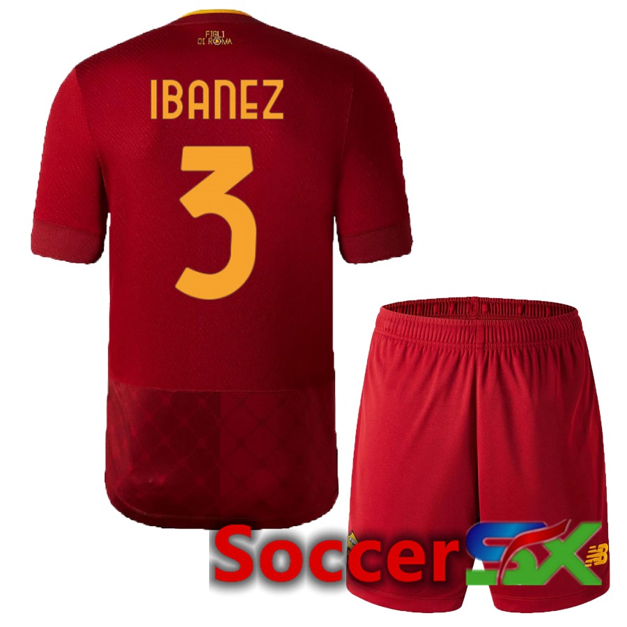 AS Roma (Ibanez 3) Kids Home Jersey 2022/2023