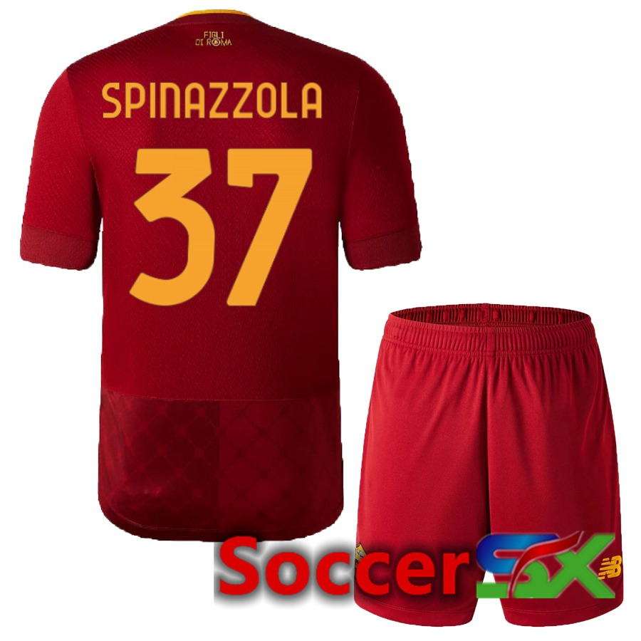 AS Roma (Spinazzola 37) Kids Home Jersey 2022/2023