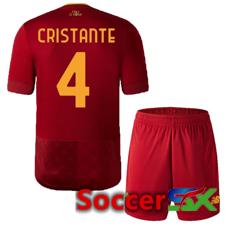 AS Roma (Cristante 4) Kids Home Jersey 2022/2023