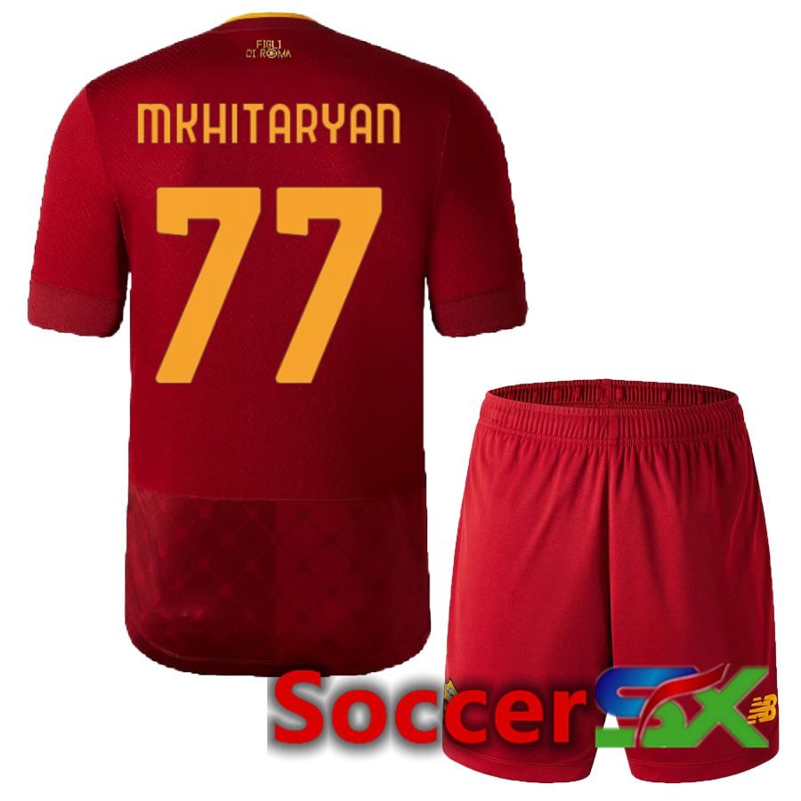 AS Roma (Mkhitaryan 77) Kids Home Jersey 2022/2023