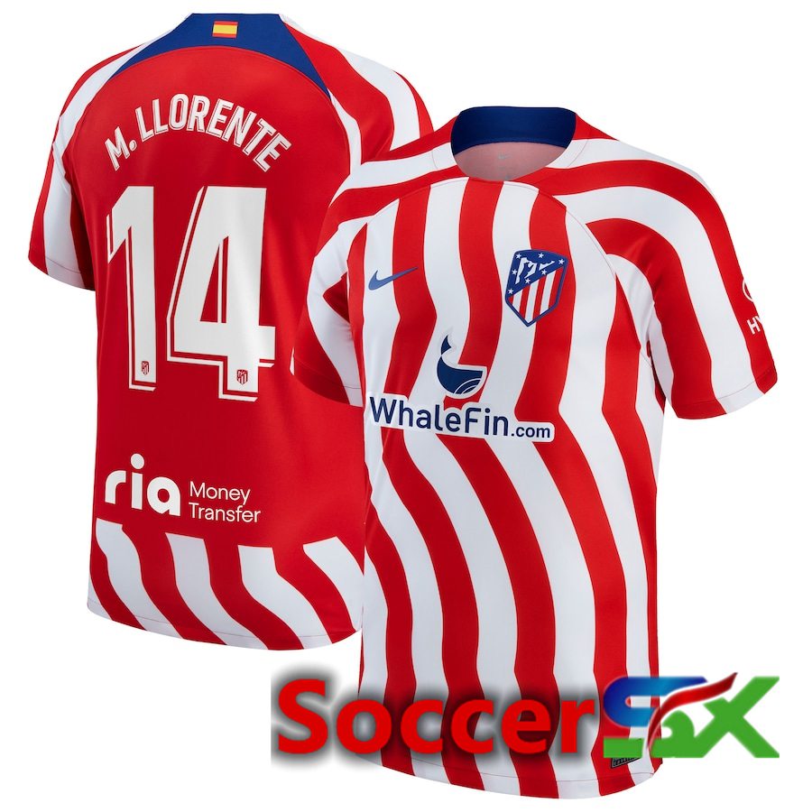 Atletico Madrid (M.Llorente 14) Home Jersey 2022/2023