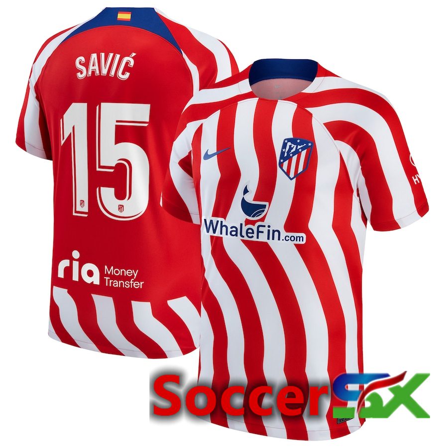 Atletico Madrid (Savić 15) Home Jersey 2022/2023