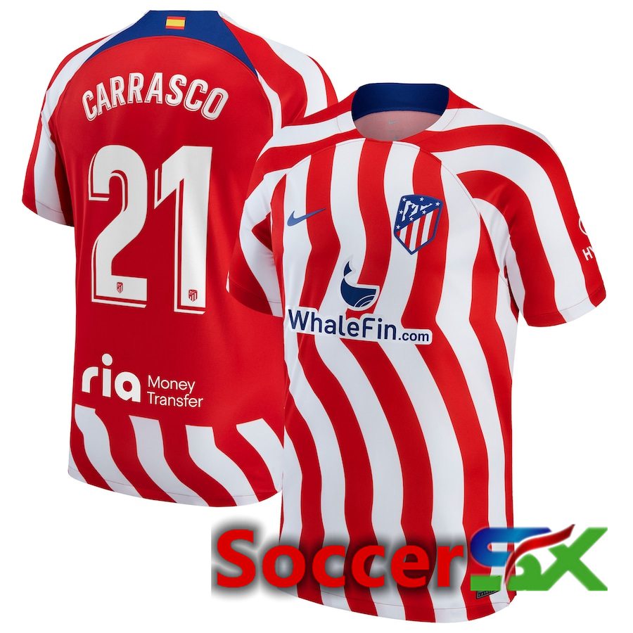 Atletico Madrid (Carrasco 21) Home Jersey 2022/2023