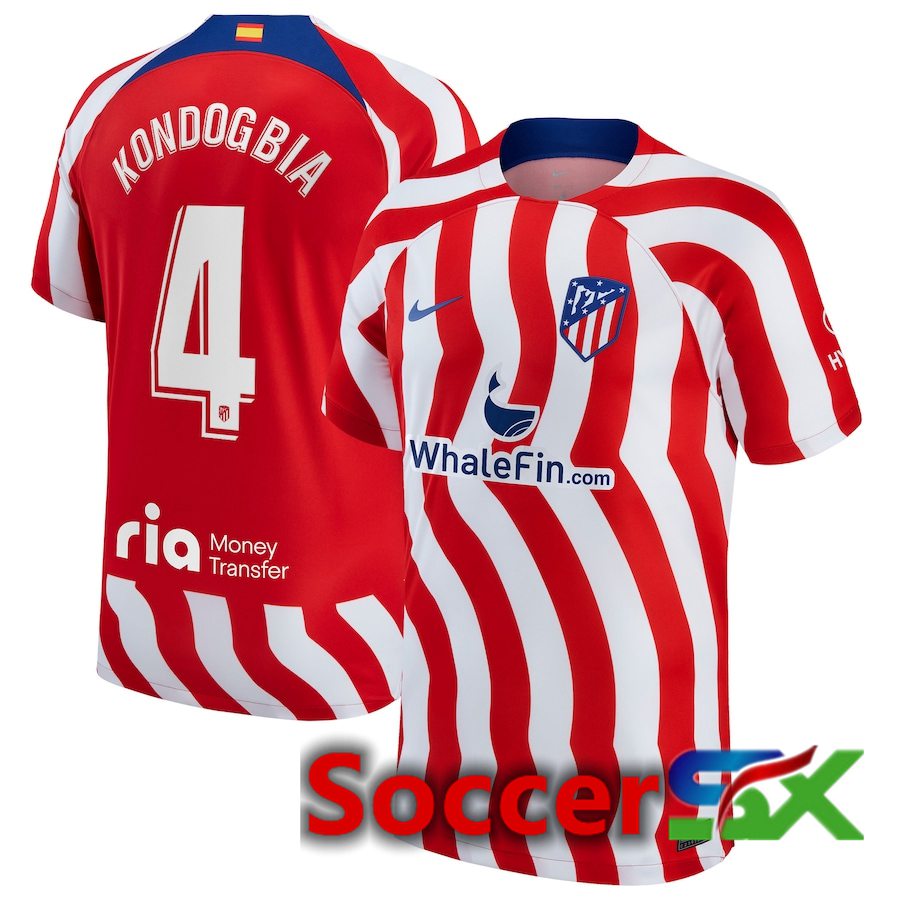 Atletico Madrid (Kondogbia 4) Home Jersey 2022/2023