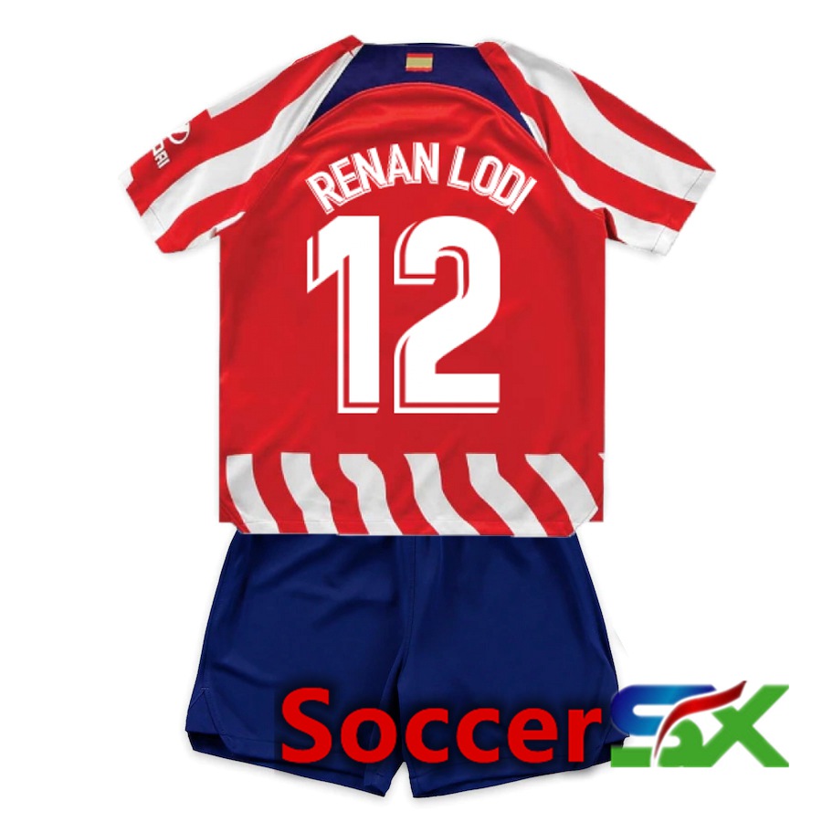 Atletico Madrid (Renan Lodi 12) Kids Home Jersey 2022/2023