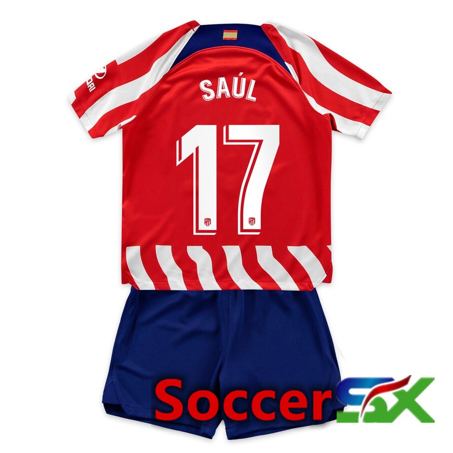 Atletico Madrid (Saúl 17) Kids Home Jersey 2022/2023