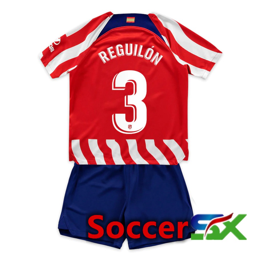 Atletico Madrid (Reguilón 3) Kids Home Jersey 2022/2023