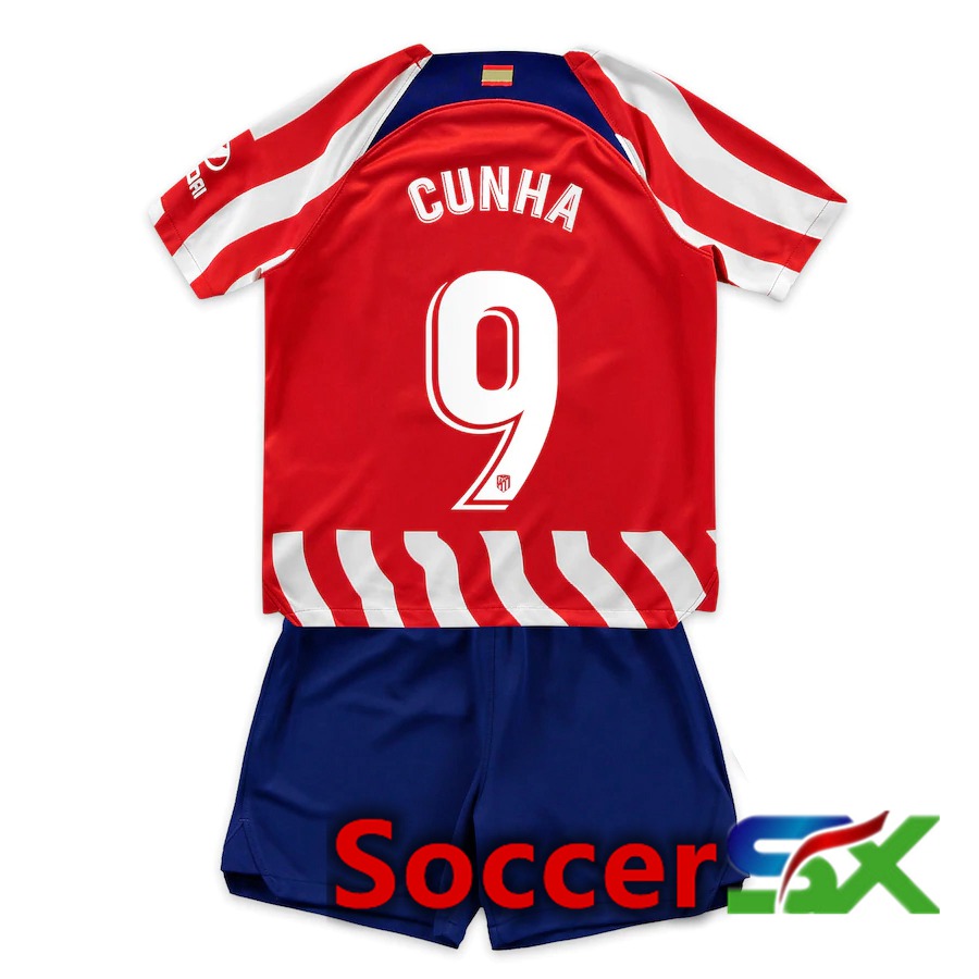 Atletico Madrid (Cunha 9) Kids Home Jersey 2022/2023