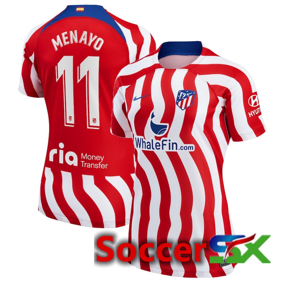 Atletico Madrid (Menayo 11) Womens Home Jersey 2022/2023