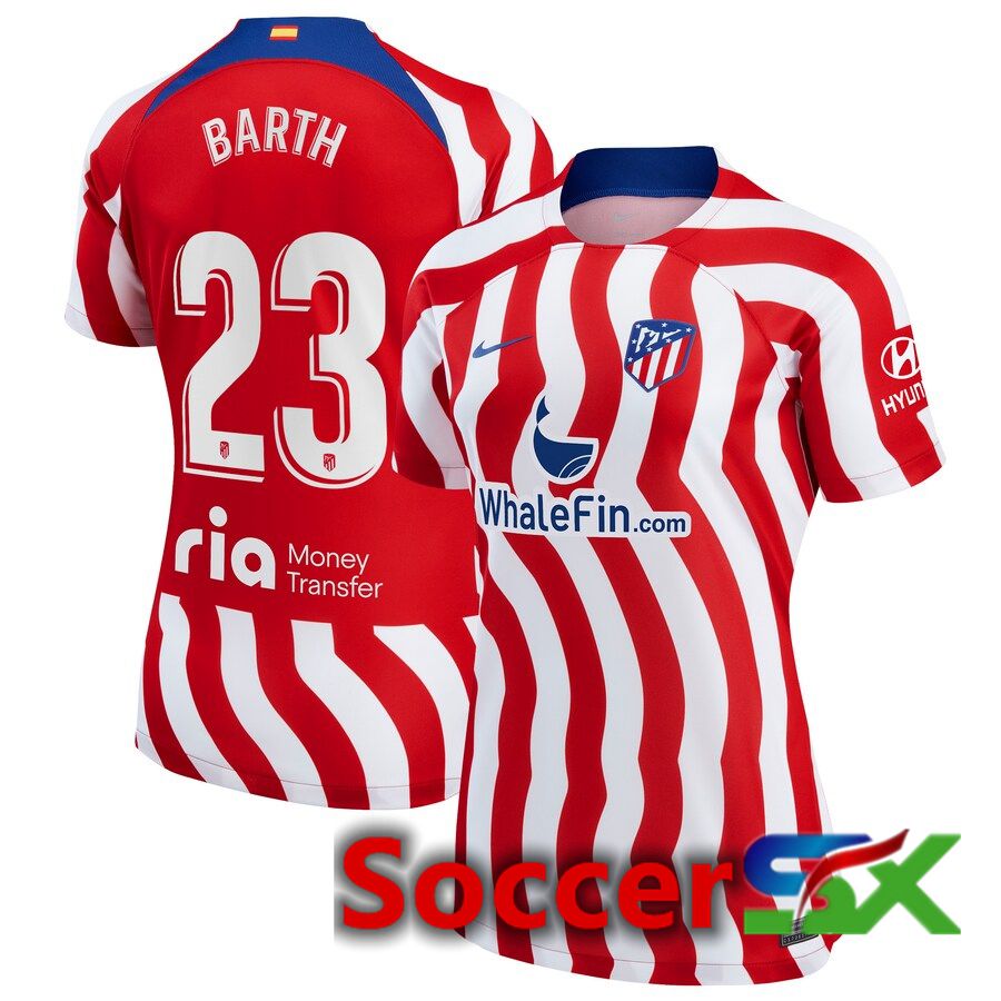 Atletico Madrid (Barth 23) Womens Home Jersey 2022/2023