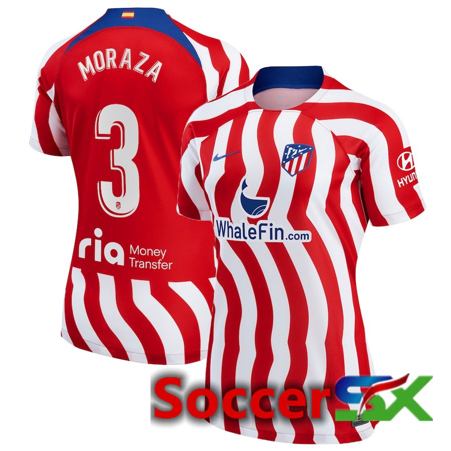 Atletico Madrid (Moraza 3) Womens Home Jersey 2022/2023