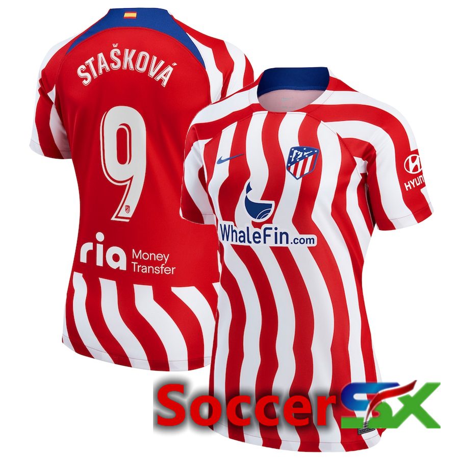 Atletico Madrid (Stašková 9) Womens Home Jersey 2022/2023