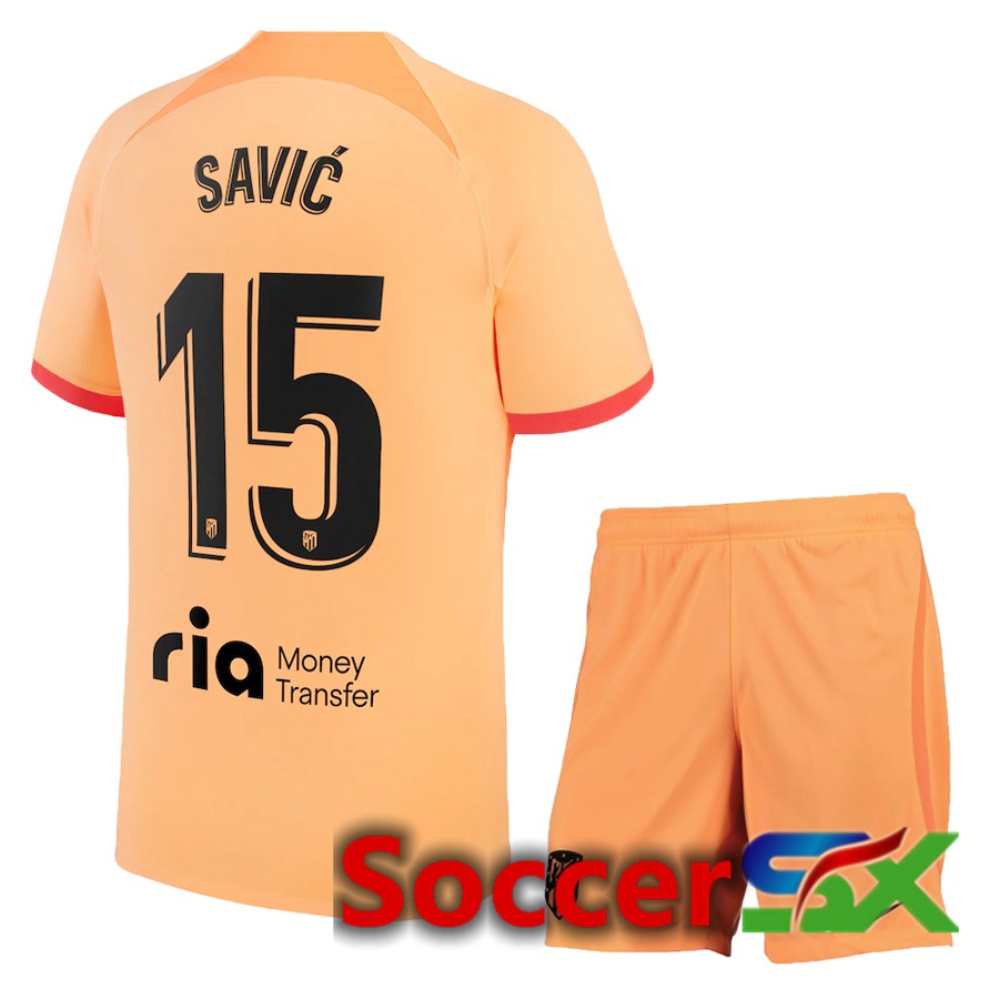 Atletico Madrid (Savić 15) Kids Third Jersey 2022/2023