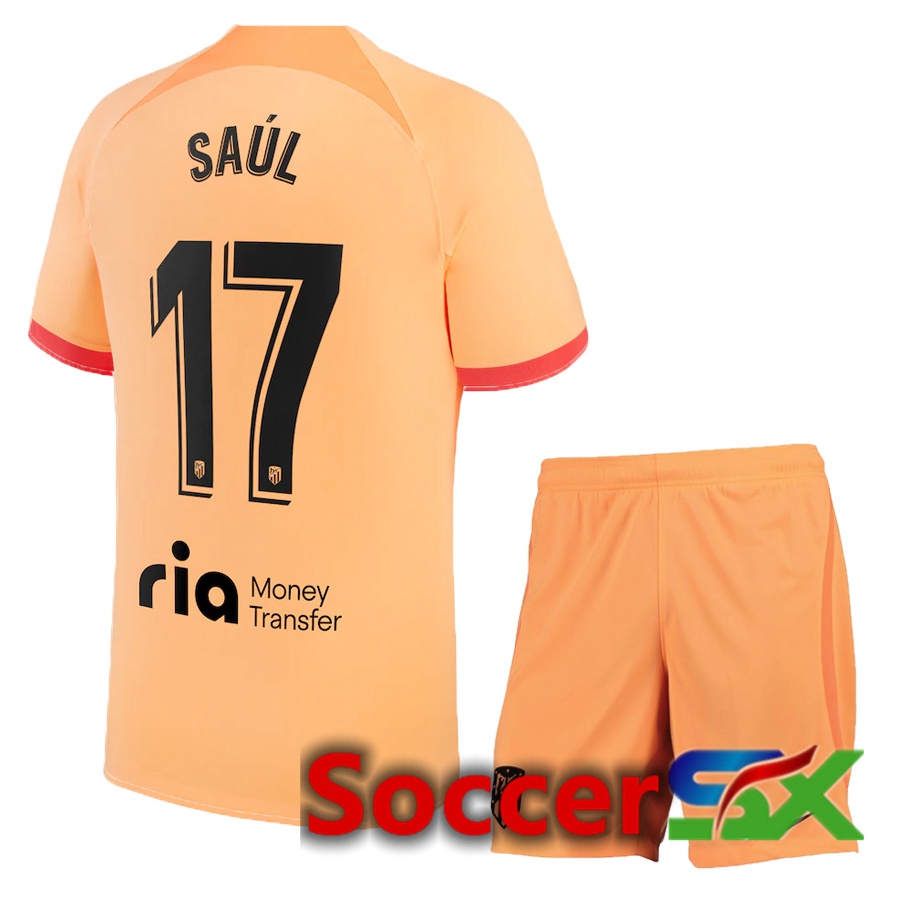 Atletico Madrid (Saúl 17) Kids Third Jersey 2022/2023