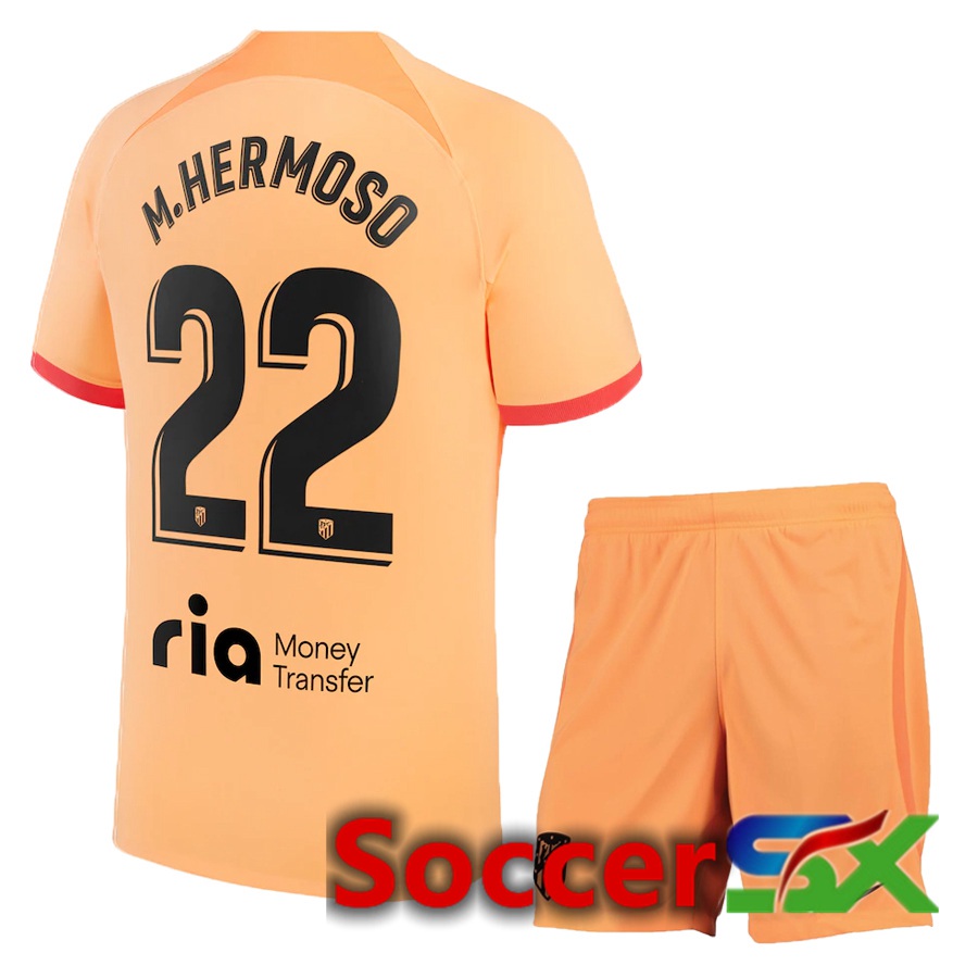 Atletico Madrid (M.Hermoso 22) Kids Third Jersey 2022/2023