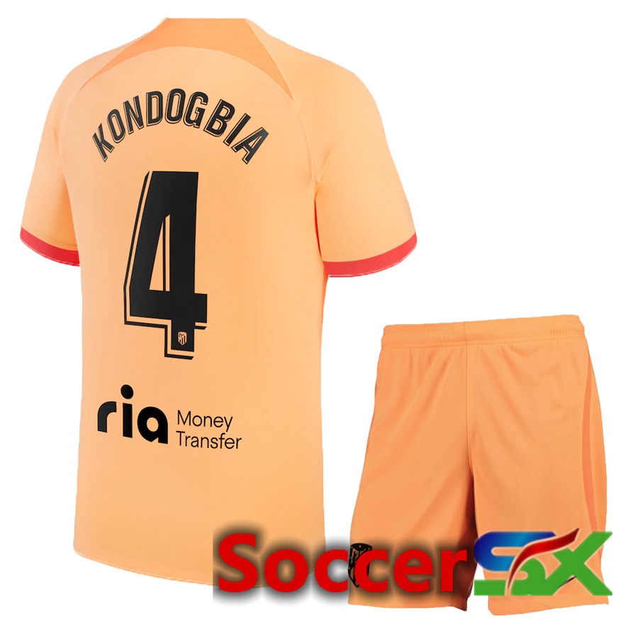 Atletico Madrid (Kondogbia 4) Kids Third Jersey 2022/2023