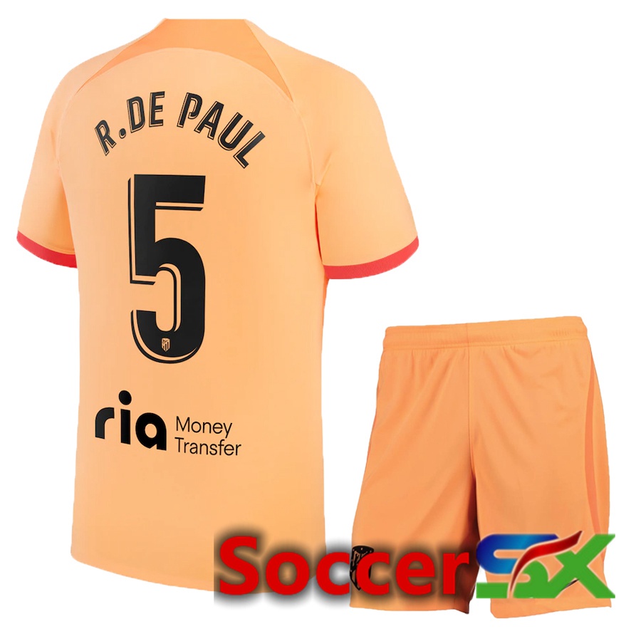Atletico Madrid (R.De Paul 5) Kids Third Jersey 2022/2023