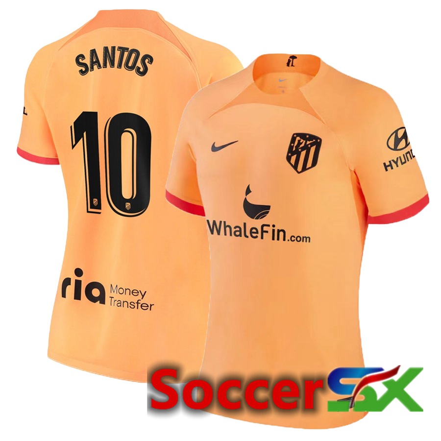 Atletico Madrid (Santos 10) Womens Third Jersey 2022/2023