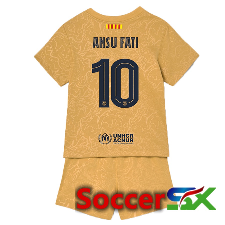 FC Barcelona (Ansu Fat 10) Kids Away Jersey 2022/2023