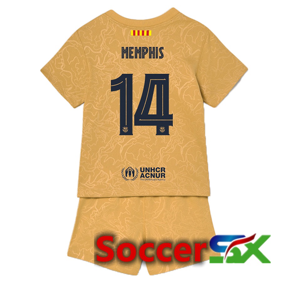 FC Barcelona (Memphis 14) Kids Away Jersey 2022/2023